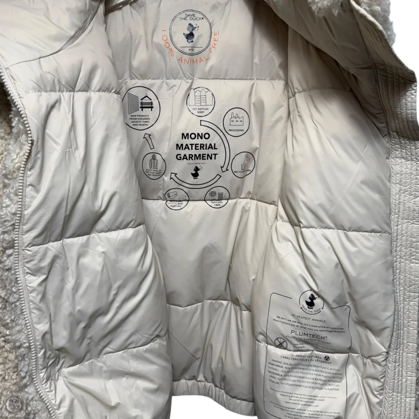 Kennie Jacket Faux Fur & Sherpa By Save The Duck In Cream, Size: XL