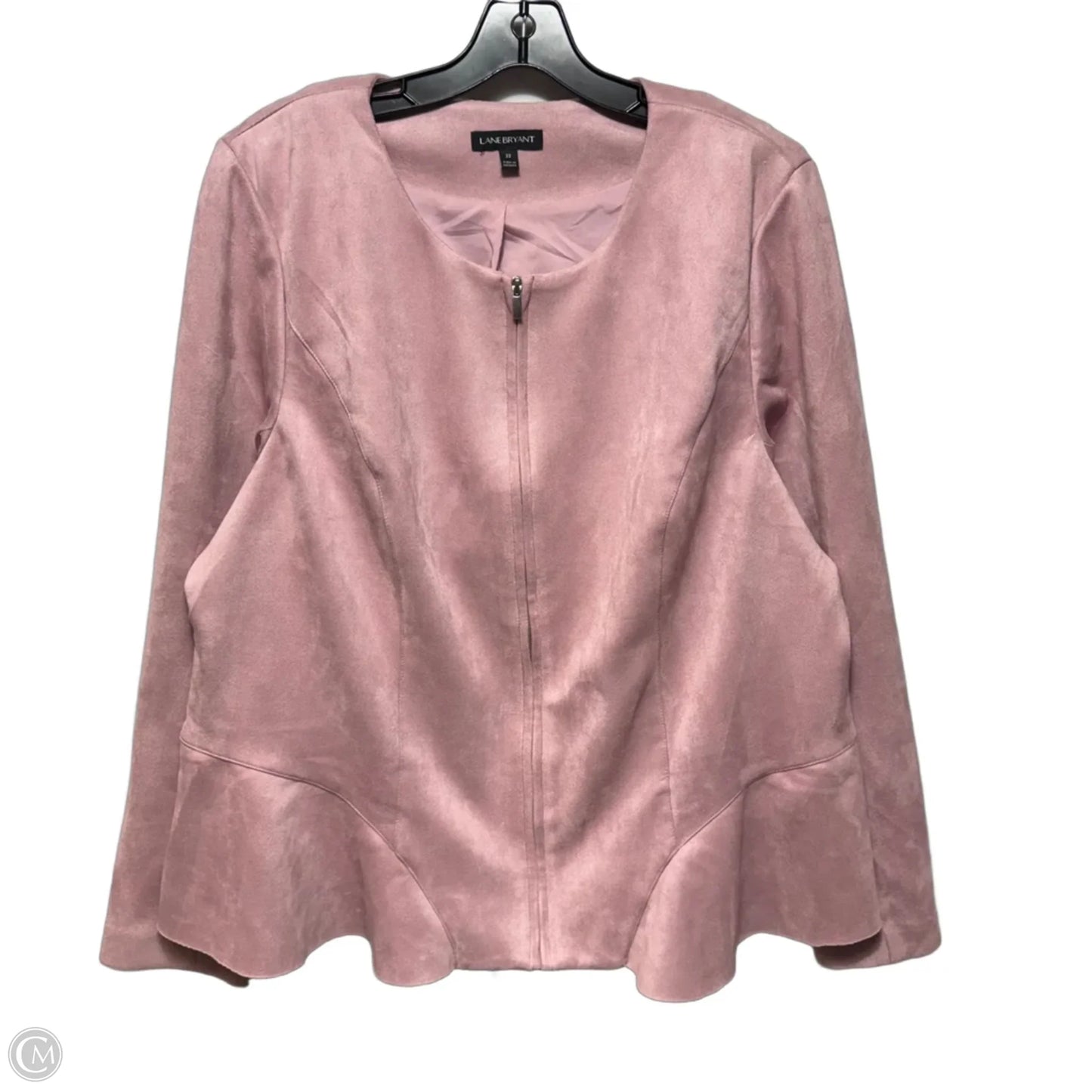 Faux Suede Jacket By Lane Bryant In Pink, Size: 22