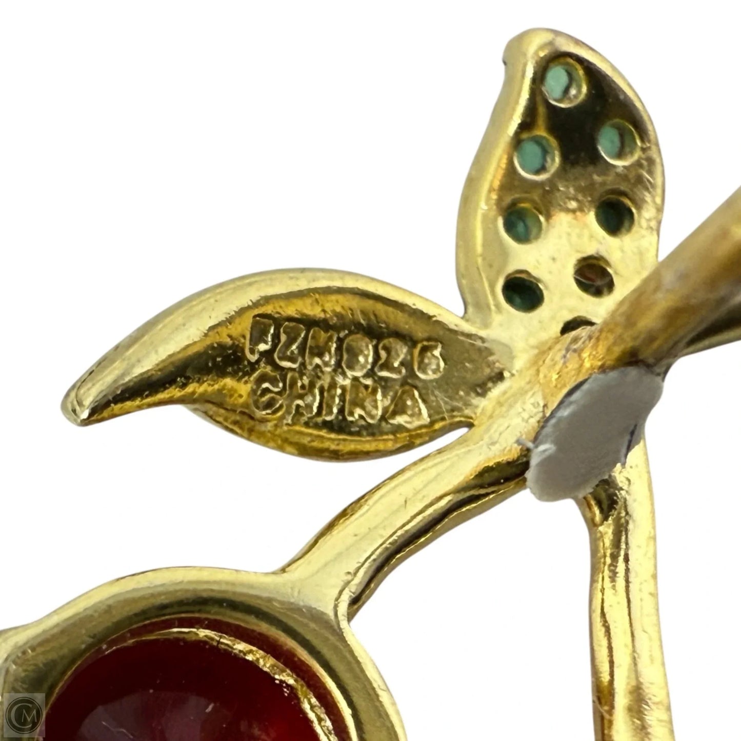 Gold Over Sterling Silver CZ Cherry Stud Earrings By Rachel Zoe