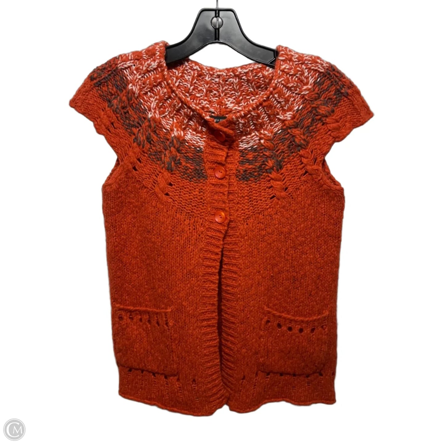 Wool Blend Sweater Cardigan By Sita Murt/  In Orange, Size: 8 (40)
