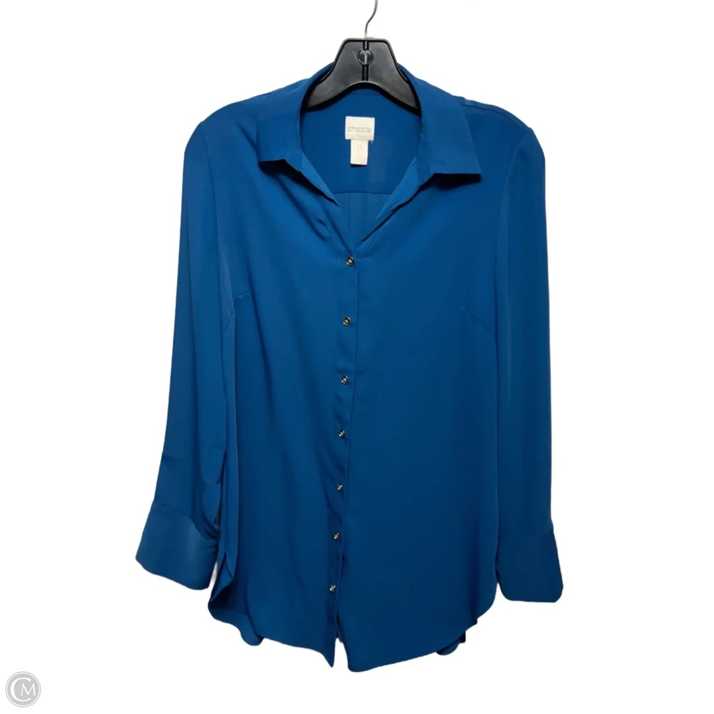 Top Long Sleeve By Chicos In Blue, Size: 4