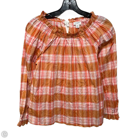 Top Long Sleeve By J. Crew In Plaid Pattern, Size: Xs
