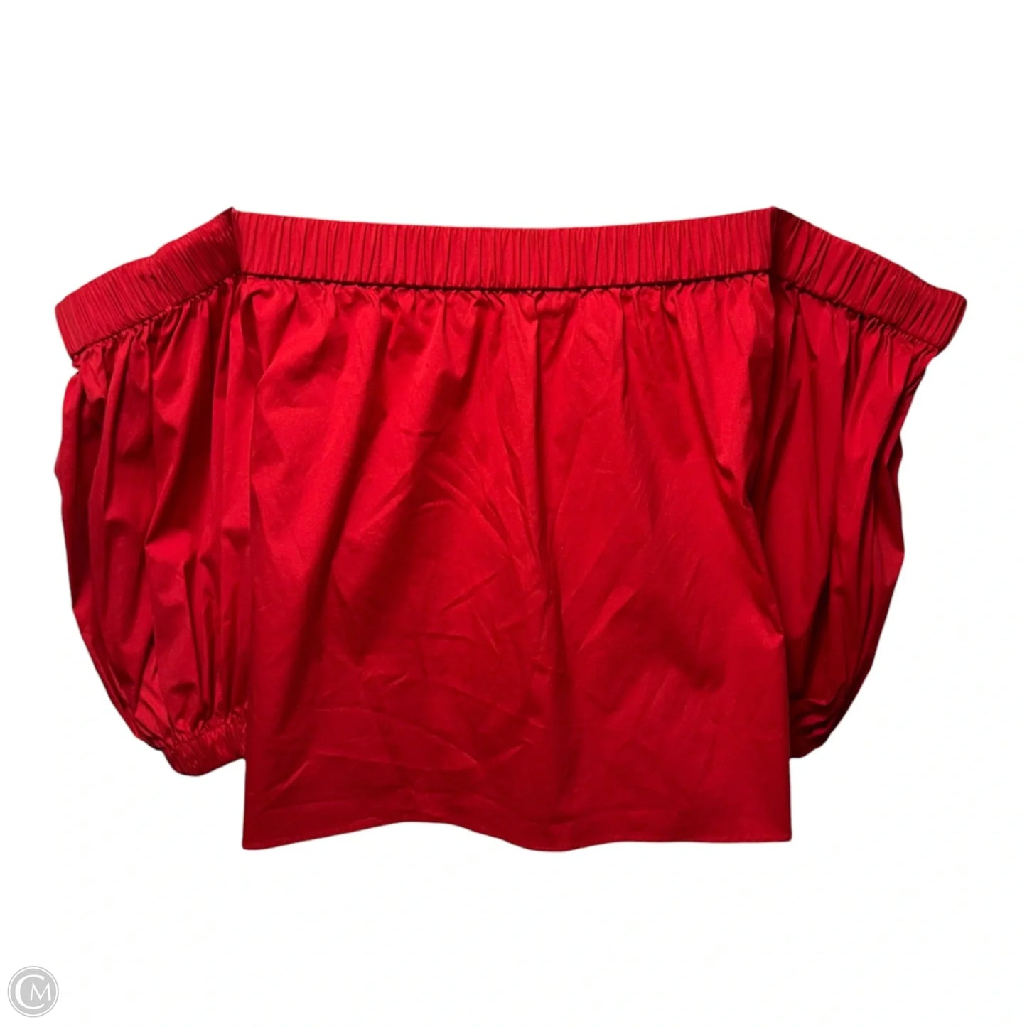 Cotton Poplin Off Shoulder Top 3/4 Sleeve Designer By Milly In Red, Size: M