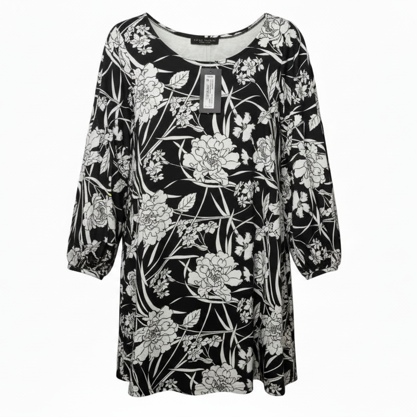Lantern Dress Casual Short By Bryn Walker In Black & White, Size: M