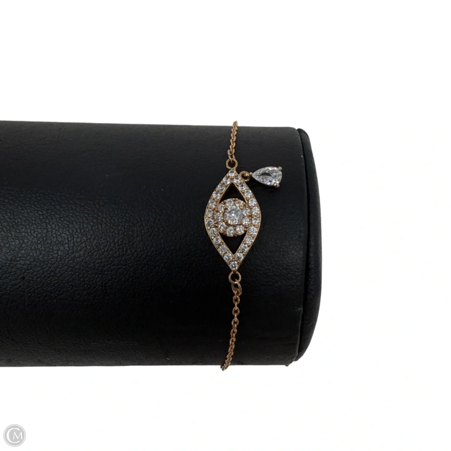 Rose Gold Tone & Crystal Evil Eye Bolo Bracelet