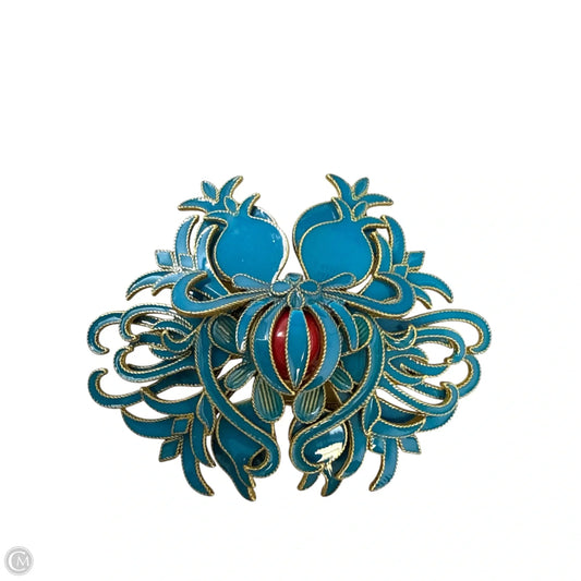 Lotus Enamel Cloisonné Brooch