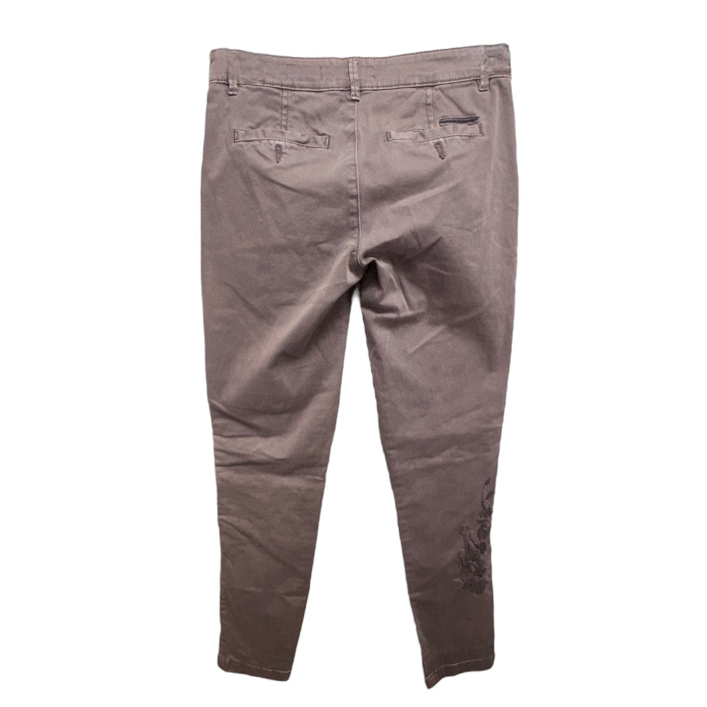 Relaxed Embroidered Chino Pants in Lilac By Chino X Anthropologie, Size 0
