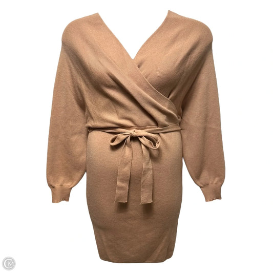 Knit Dress Casual Midi By Hyfve In Tan, Size: M