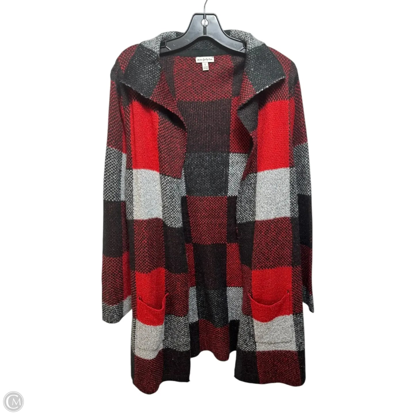 Sweater Cardigan By Seven Forty Two In Red, Size: S