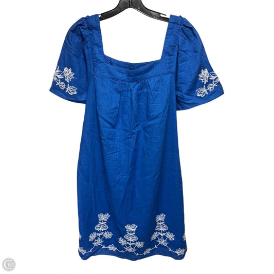 Maren Shift Dress By Draper James In Embroidered Floral Cobalt Blue, Size: L