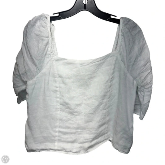 Linen Top Short Sleeve By Rachel Zoe In White, Size: L