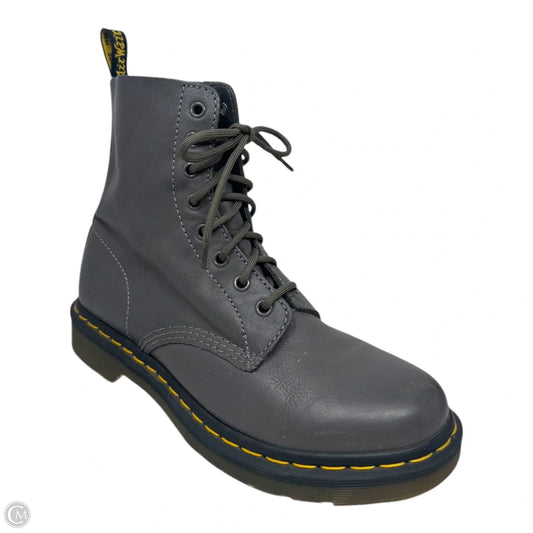 1460 Pascal Virginia Leather Lace Up Boots By Dr Martens In Grey, Size: 9