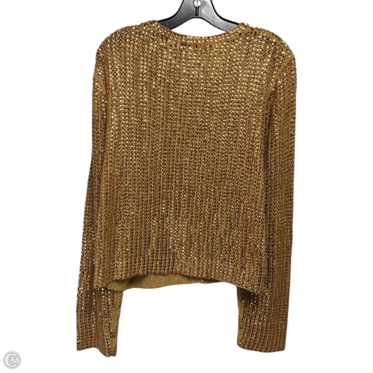Collection Sequin Pointelle Cardigan Sweater By J. Crew Collection In Heather Acorn, Size: XL