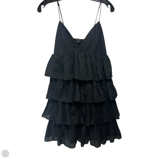 Ruffle Tier Mini Dress By J. Crew In Black Cotton Voile, Size: 8