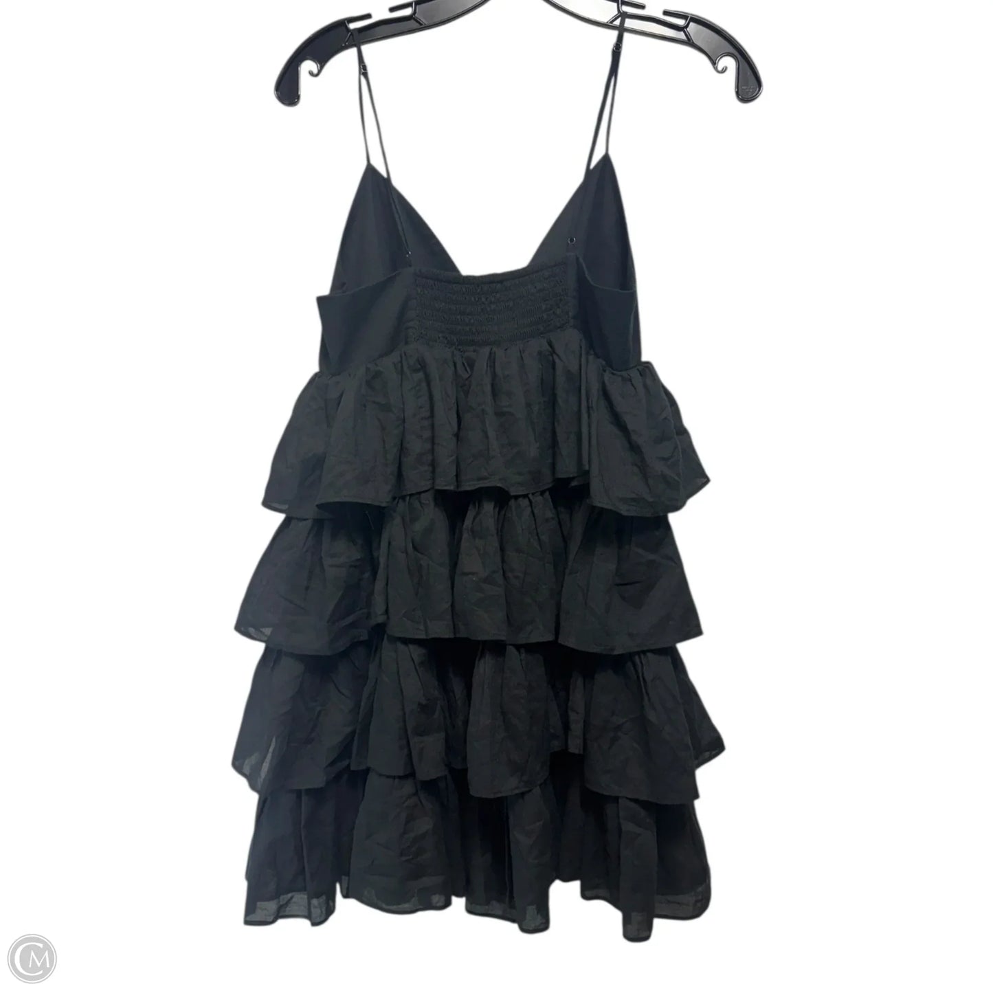 Ruffle Tier Mini Dress By J. Crew In Black Cotton Voile, Size: 8