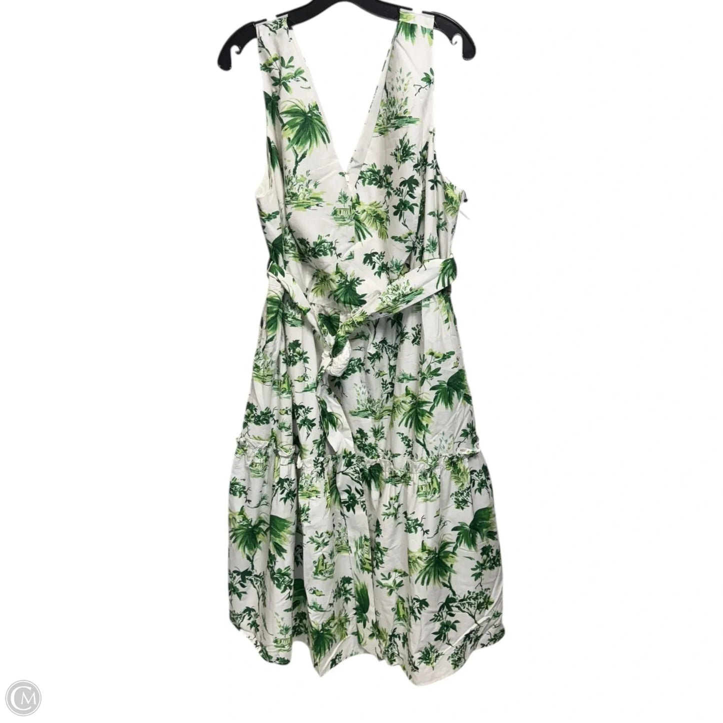 Dress Casual Midi By Vince Camuto In Tropical Print, Size: 18