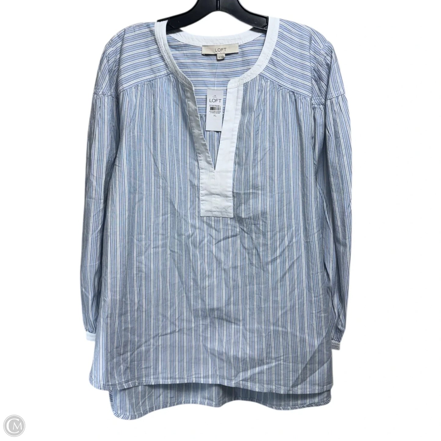 Top Long Sleeve By Loft In Striped Pattern, Size: Xl