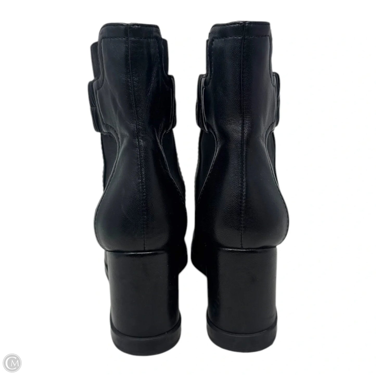 Jewel Nappa Leather Wedge Boots Ankle Heels By Aquatalia In Black, Size: 9