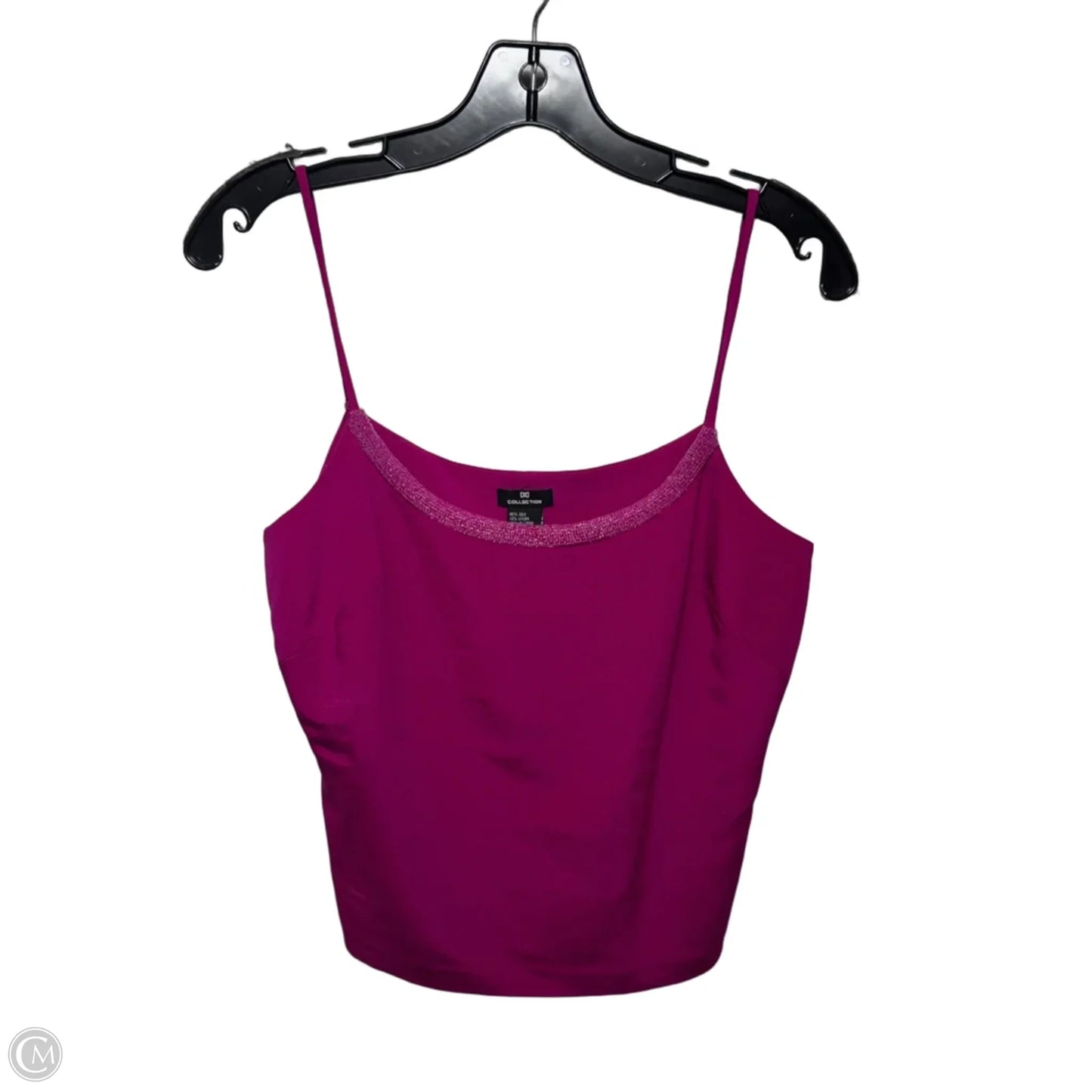 Lace Trim Cami Sleeveless Top By D & D Collection In Pink, Size: 6