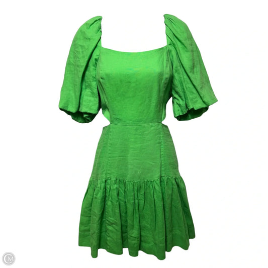 Kylanne Elbow Sleeve Linen Mini Dress Designer By Lilly Pulitzer In Gecko Green, Size: 4