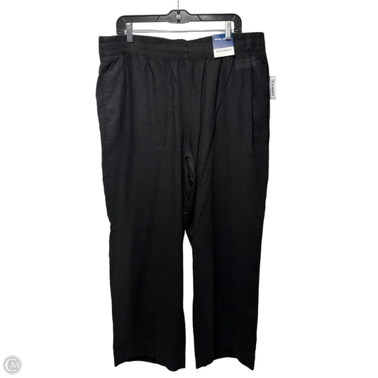 Linen High Rise Wide Leg Pants By Old Navy In Black, Size: Xl