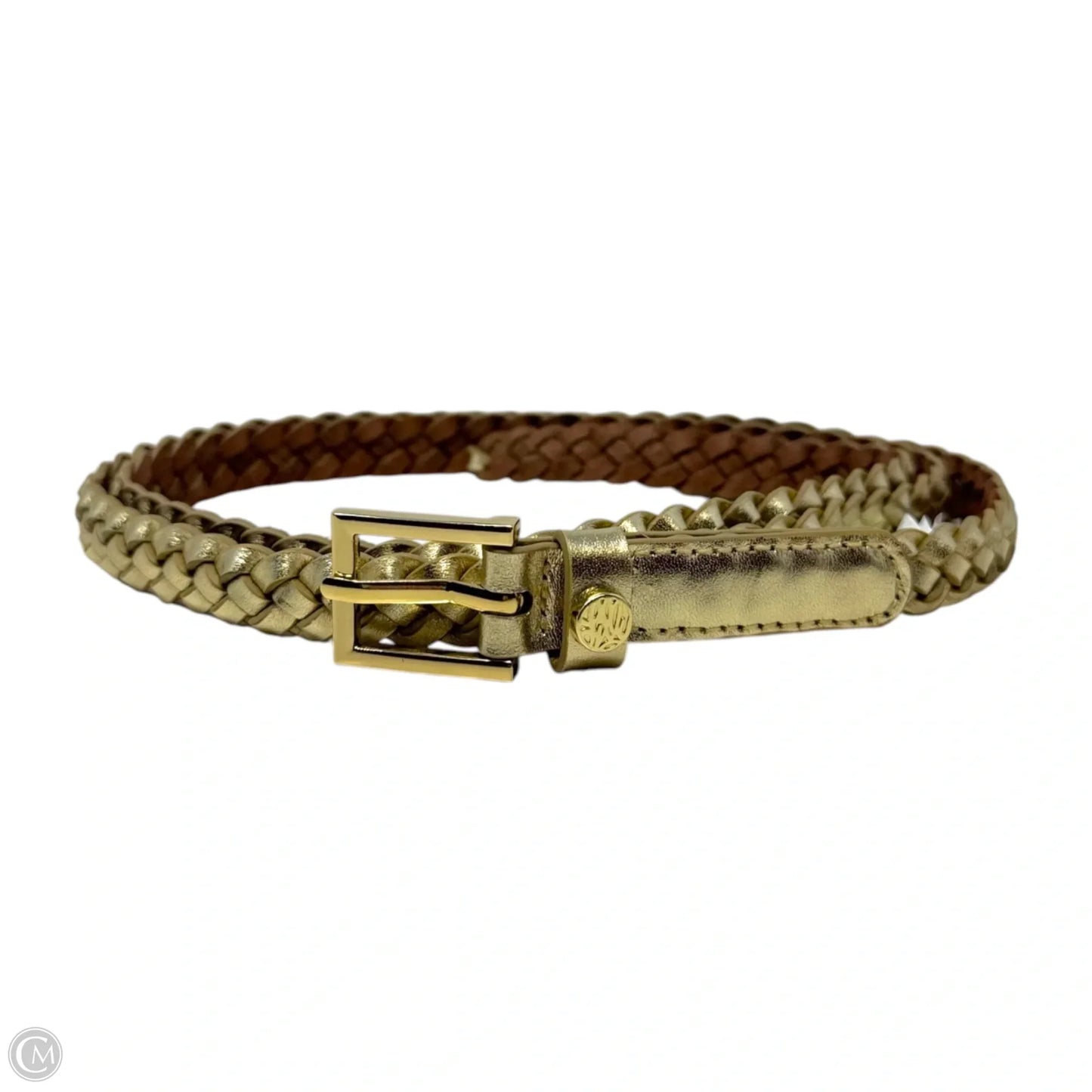 Metallic Woven Leather Belt Designer By Lilly Pulitzer, Size: Large