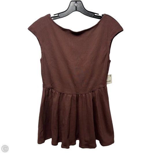 Low Back Top Sleeveless By Free People In Brown, Size: L