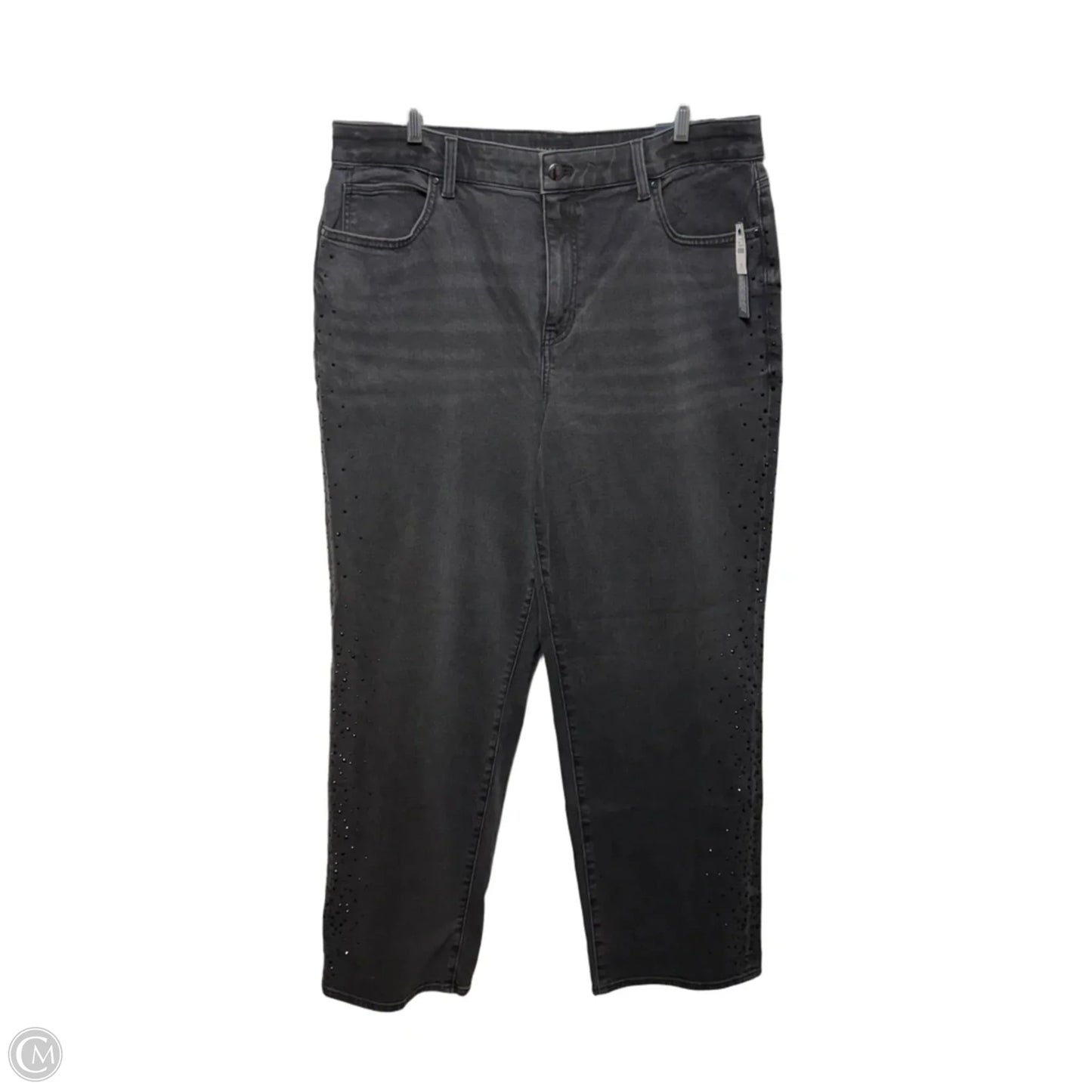 High Waist Relaxed Jeans Straight Leg Full Length By Talbots In Black, Size: 16