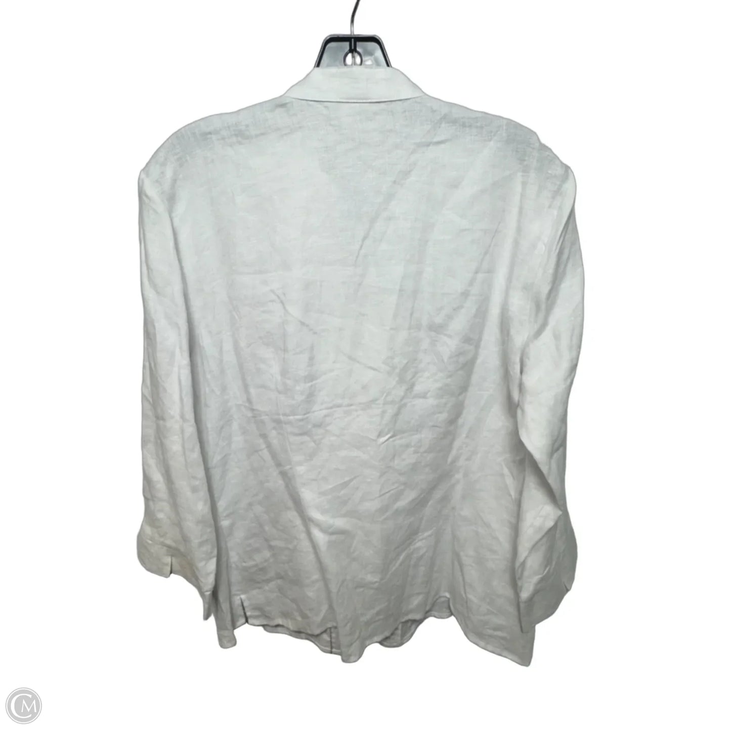Linen Tunic Long Sleeve By Edward Women In White, Size: Xl