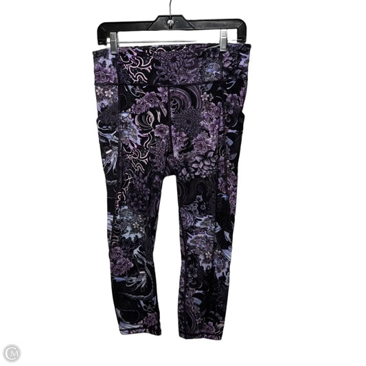 Athletic Leggings By Lululemon In Black & Purple, Size: 10