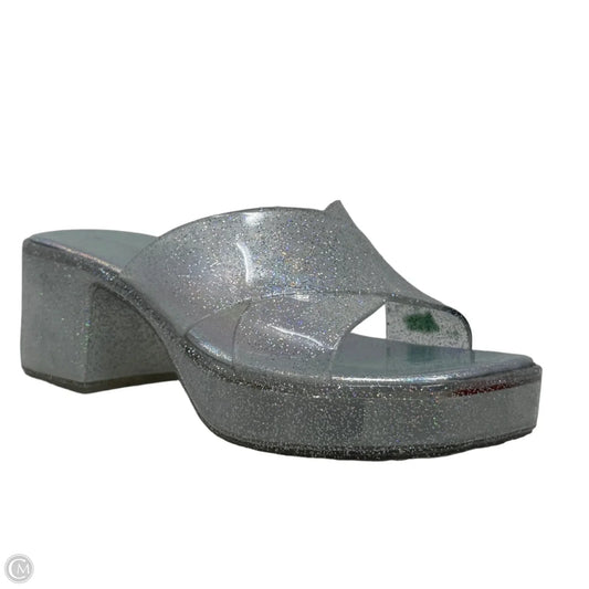 Bubblegum Heeled Slide Sandals By Jeffrey Campbell In Clear, Size: 7 (EU 38)
