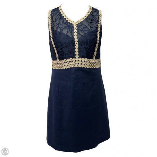Dress Designer By Lilly Pulitzer In Blue & Gold, Size: 16