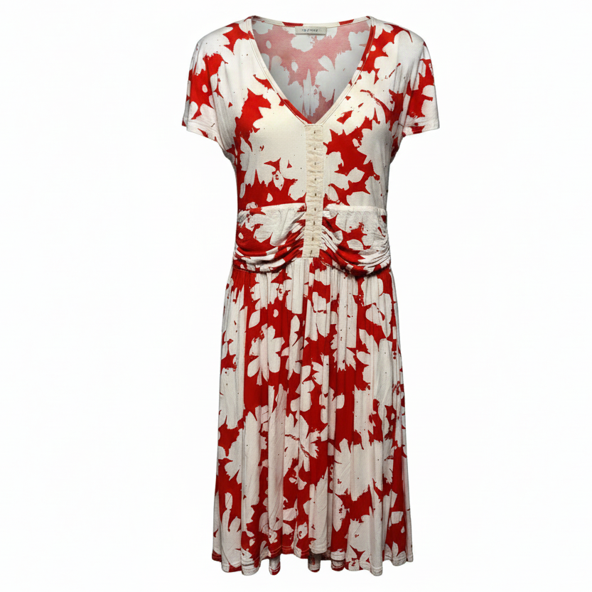 Summer Breeze Dress By Maeve In Cream & Orange, Size: S
