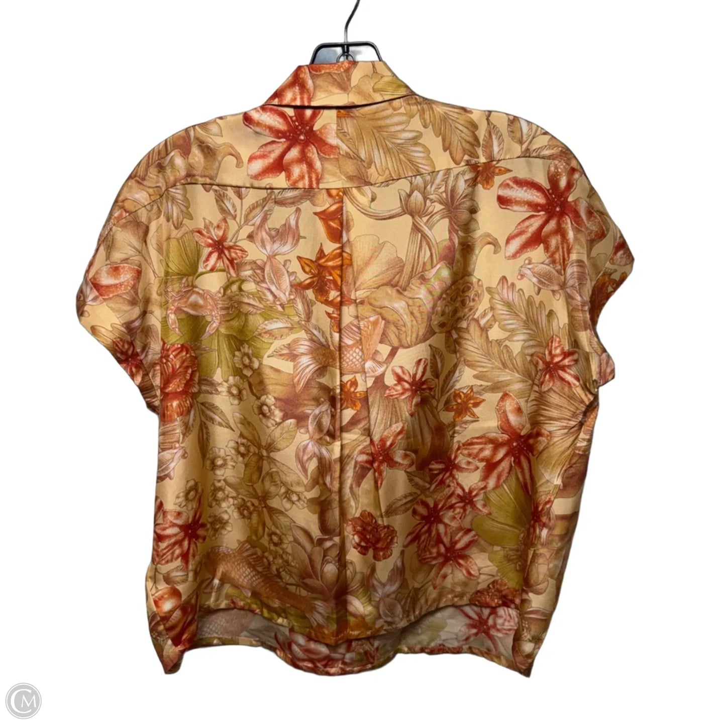 Silk Top Sleeveless By Jim Thompson In Orange & Red, Size: Xs