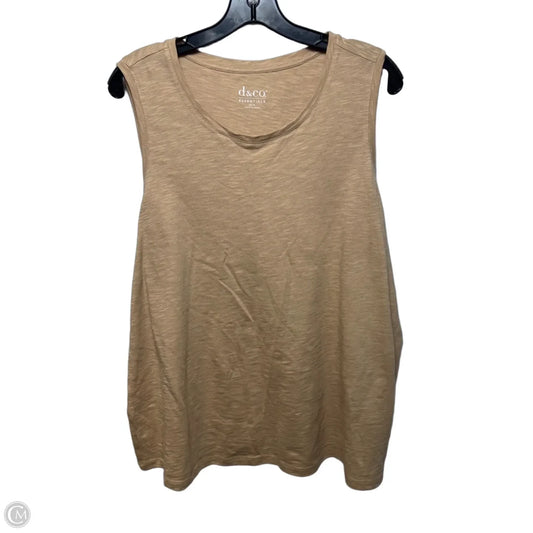 Top Sleeveless By D&co. In Tan, Size: Xl