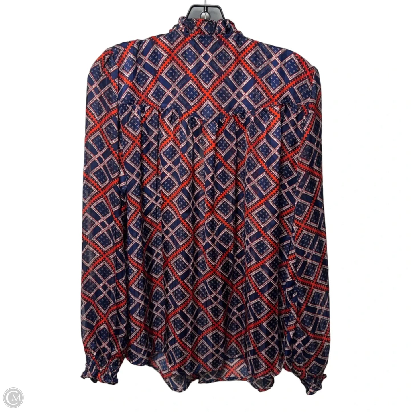 “Amsterdams Blauw” Top Long Sleeve By Scotch & Soda In Blue & Red & White, Size: L