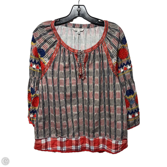 Top Long Sleeve By John Mark In Striped Pattern, Size: M