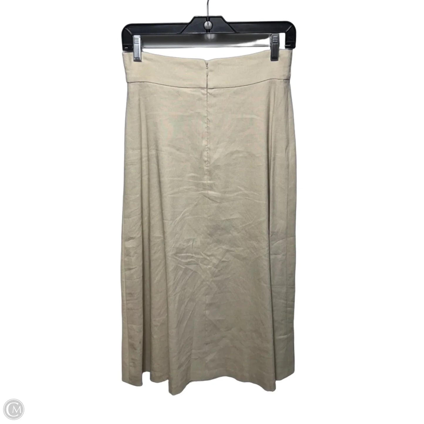 Linen Blend Skirt Midi By Cremieux In Beige, Size: 2