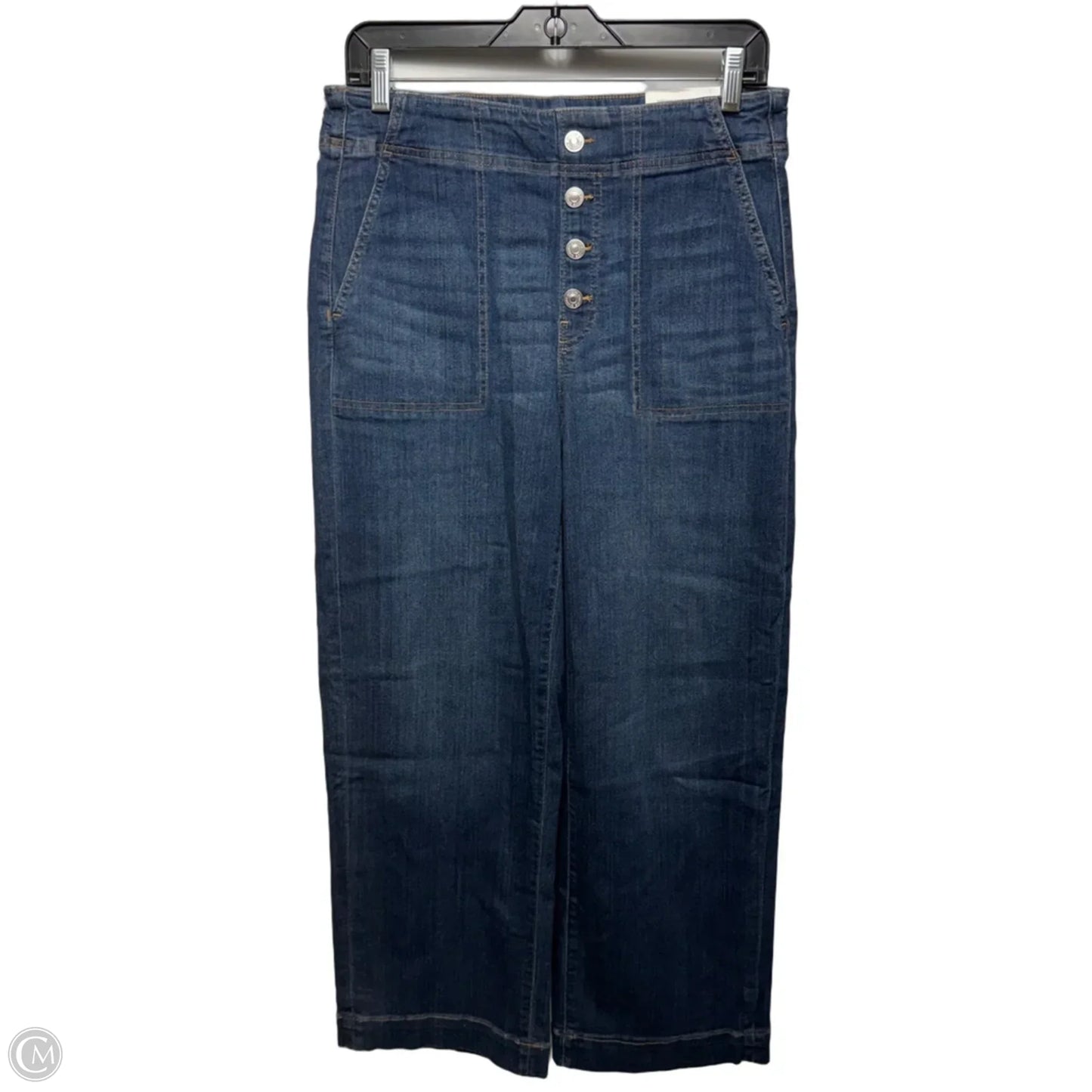 Pull On Wide Leg Jeans By Chicos In Blue Denim, Size: 6