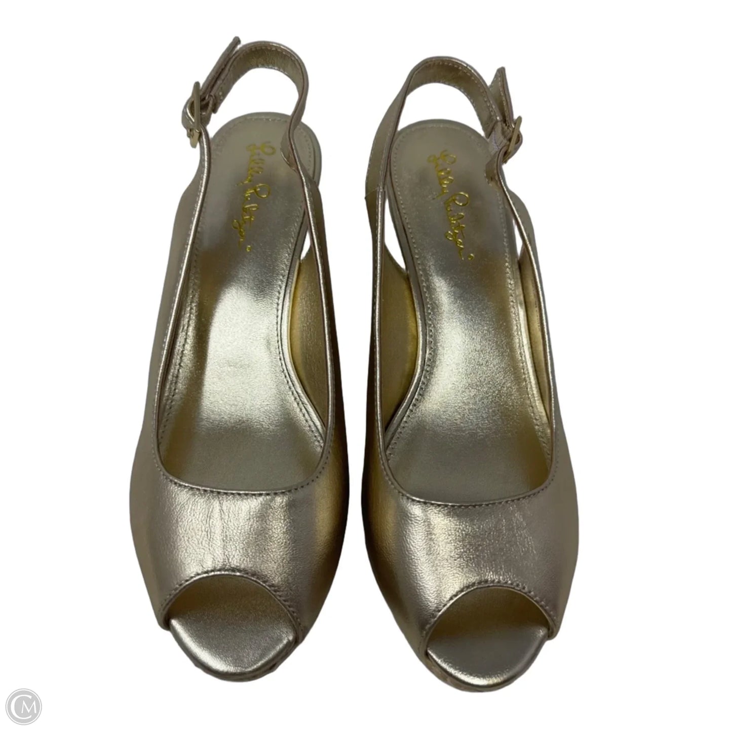 Gigi Wedge Shoes Designer By Lilly Pulitzer In Gold, Size: 8.5