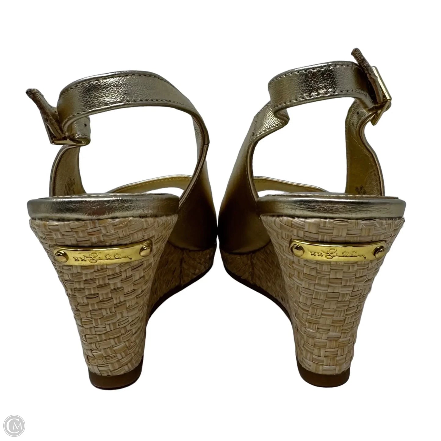 Gigi Wedge Shoes Designer By Lilly Pulitzer In Gold, Size: 8.5