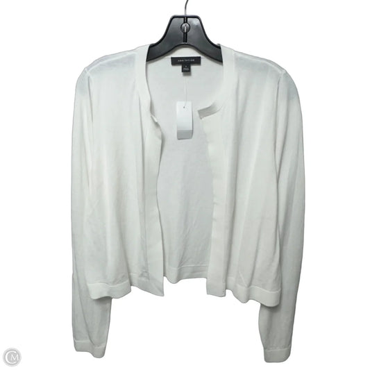 Sweater Cardigan By Ann Taylor In White, Size: M
