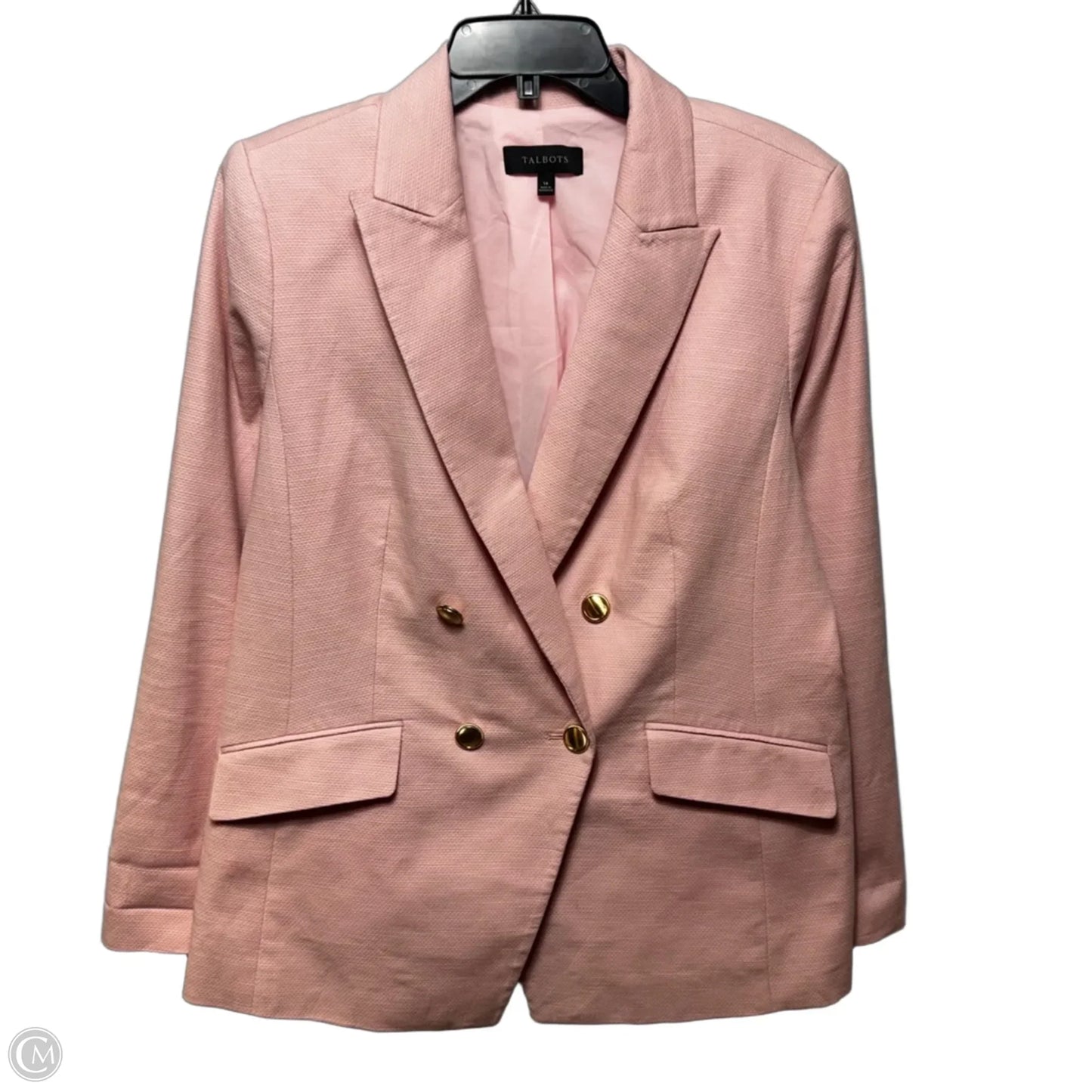 Cotton Blazer By Talbots In Pink, Size: 14