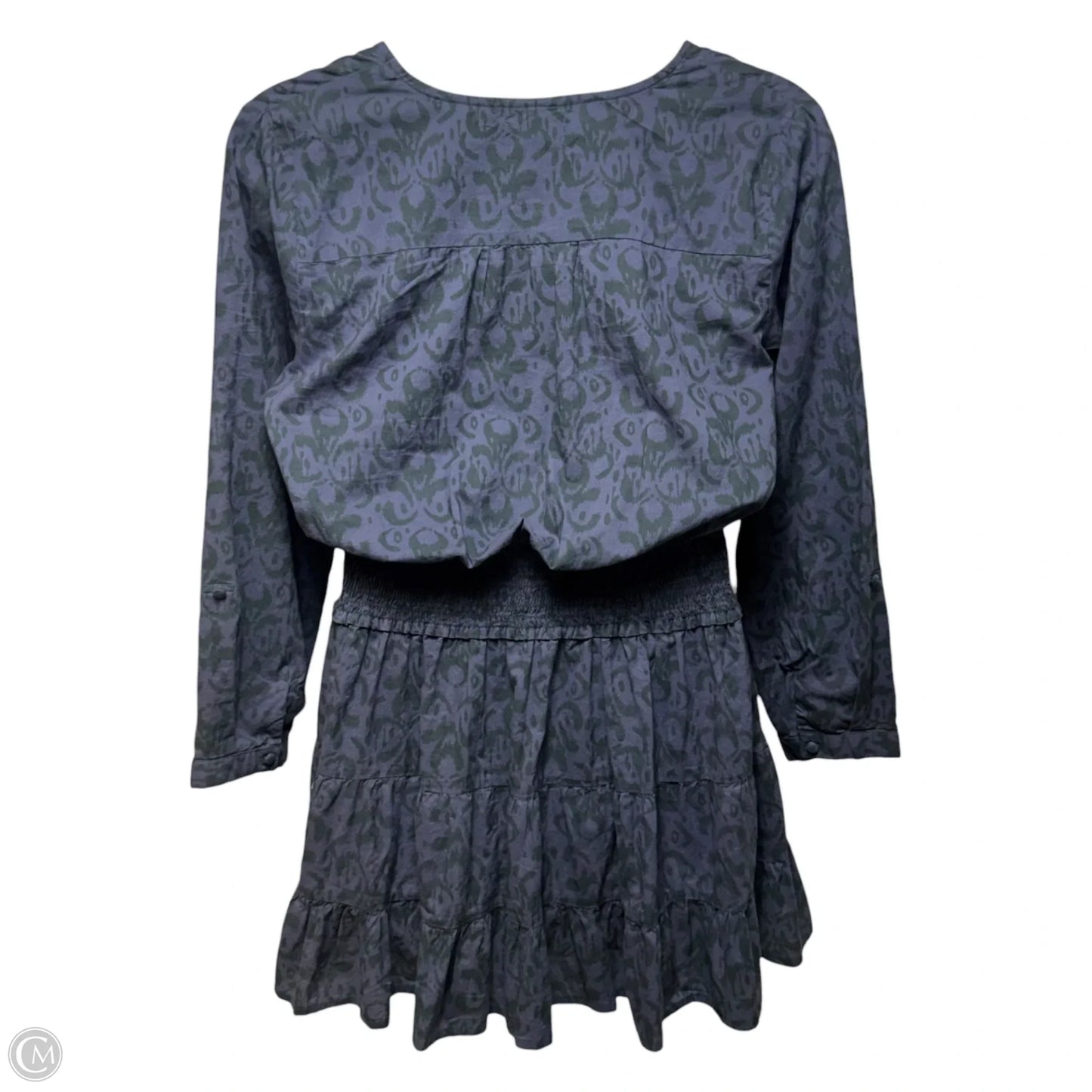 Long Sleeve Smocked Waist Mini Dress By La Plage In Purple, Size: L