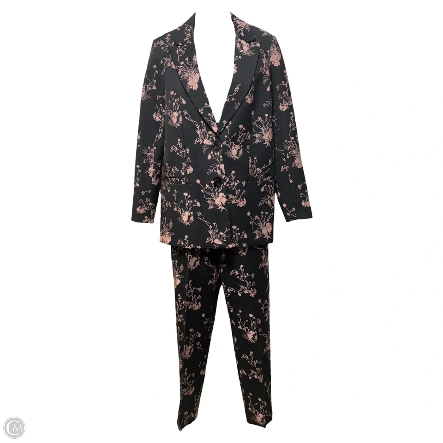 Blazer & Pants Set By Scotch & Soda In Black & Pink, Size: S