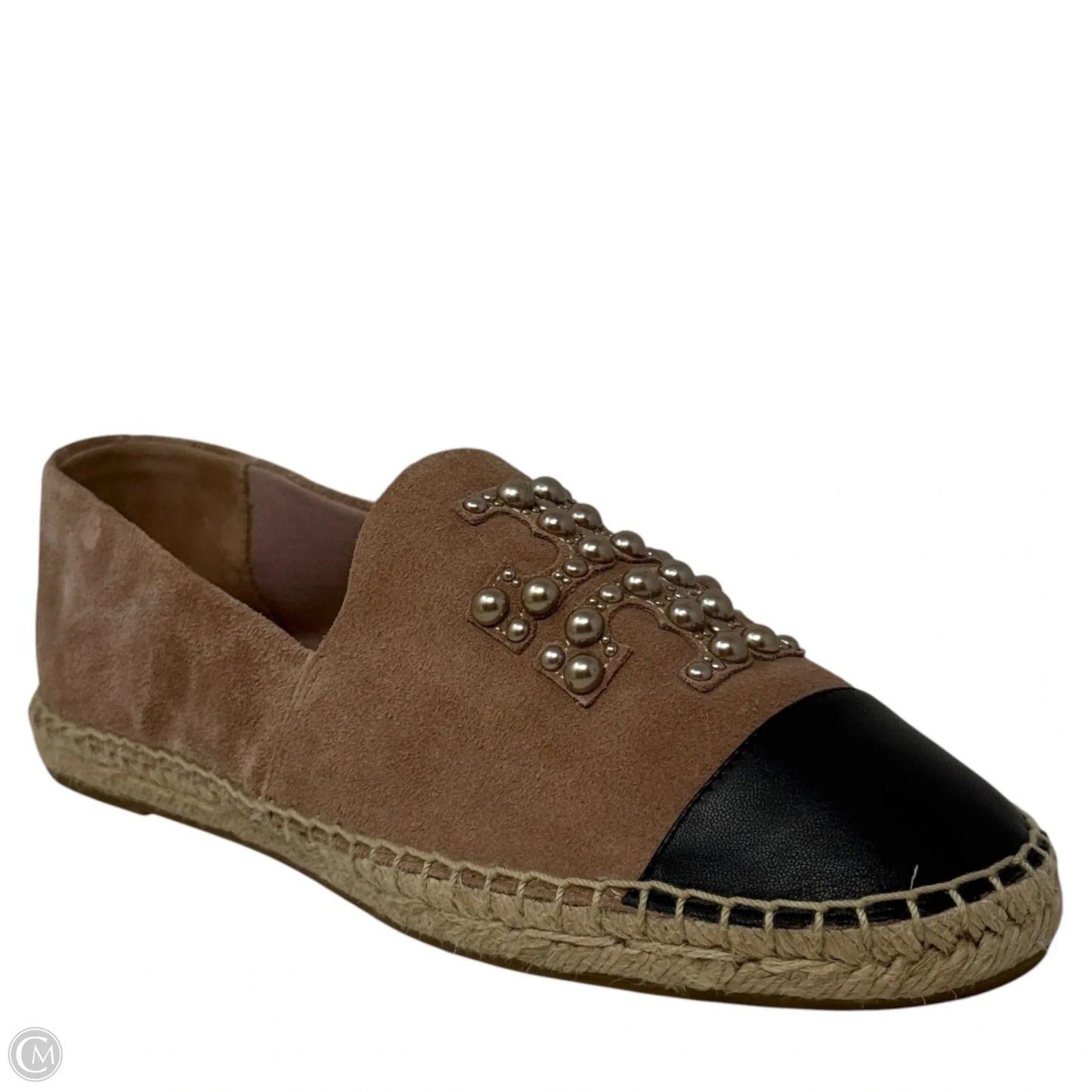 Pearl Logo Flat Espadrilles Designer By Tory Burch In Pink, Size: 11
