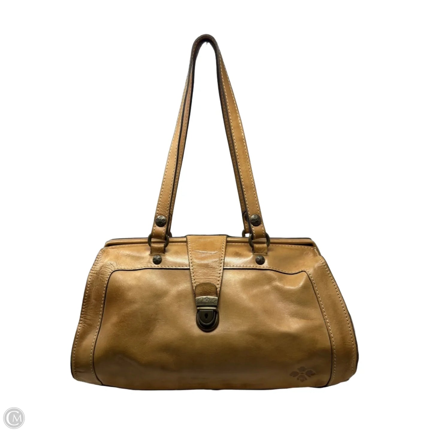 Vintage Leather Satchel Designer By Patricia Nash, Size: Medium