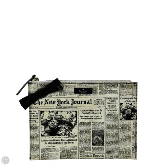 Ooh La La Bella Newspaper Pouch ClutchDesigner By Kate Spade, Size: Large