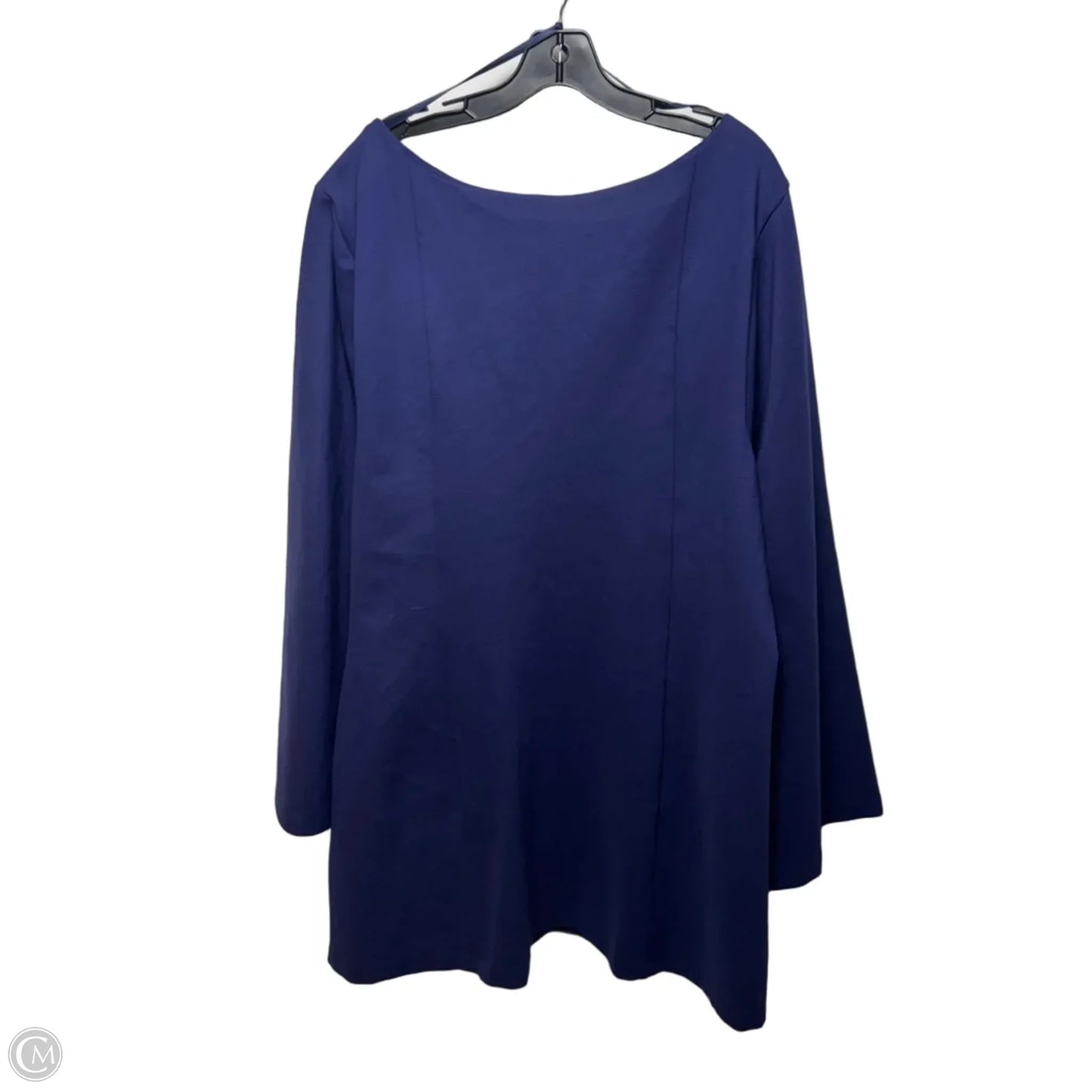 Long-Sleeve Scoop-Neck Mini Dress By Maeve In Navy/Marin, Size: 3x
