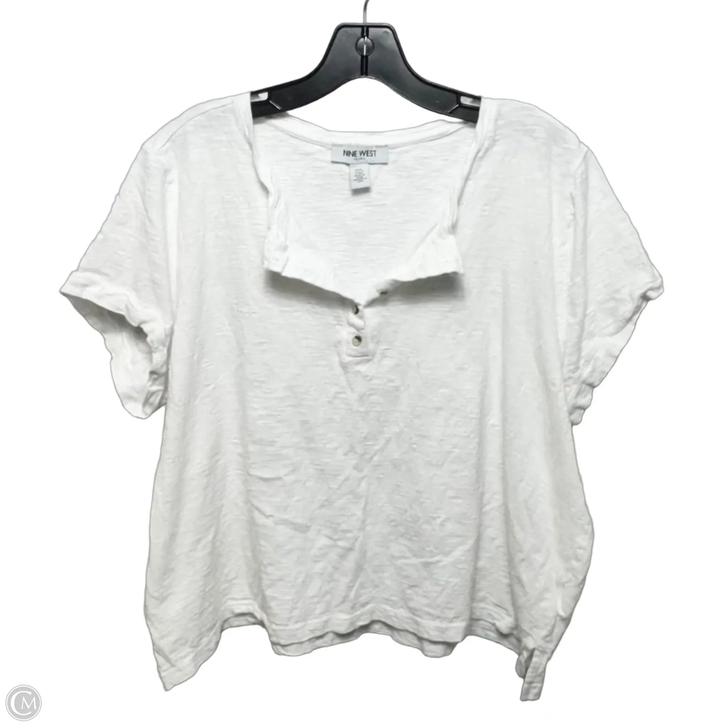 Top Short Sleeve By Nine West In White, Size: XXL